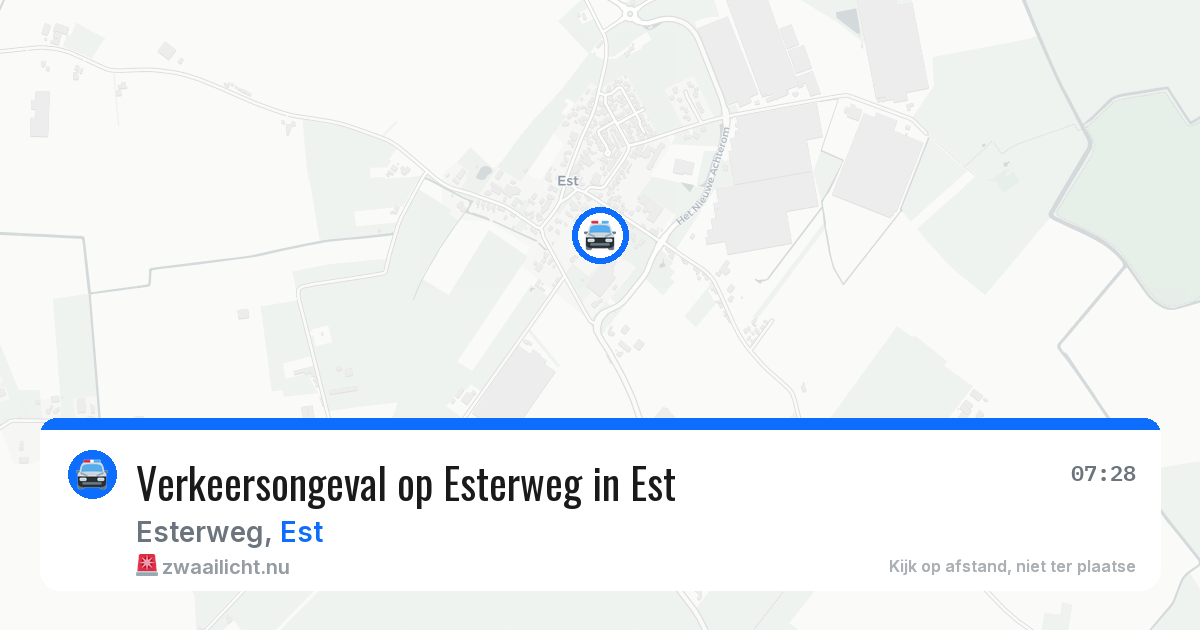 Verkeersongeval op Esterweg in Est — 20 mrt 2026