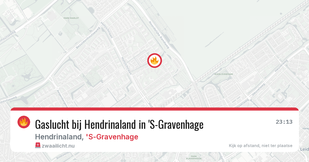Gaslucht bij Hendrinaland in 'S-Gravenhage — 26 mei 2026