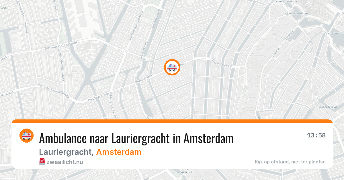 Ambulance naar Lauriergracht in Amsterdam — 13 jul 2026