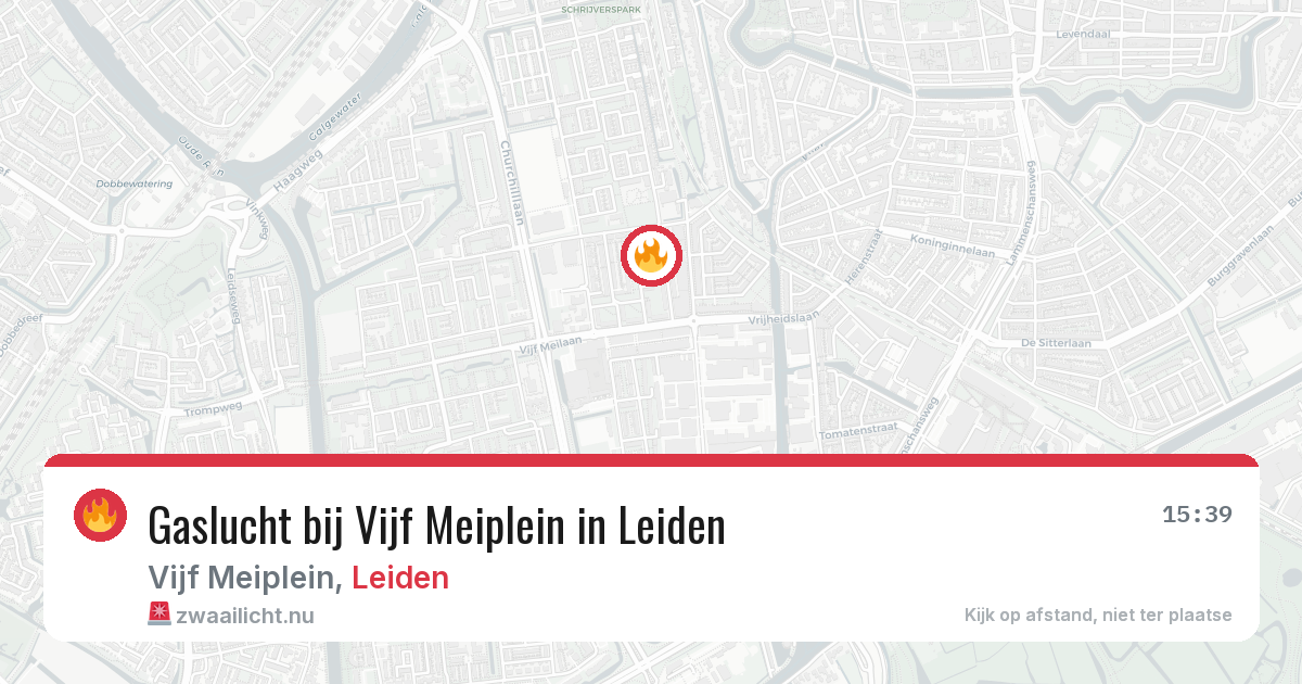 Gaslucht bij Vijf Meiplein in Leiden — 6 apr 2026
