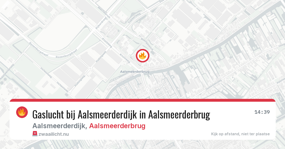 Gaslucht bij Aalsmeerderdijk in Aalsmeerderbrug — 21 jul 2026