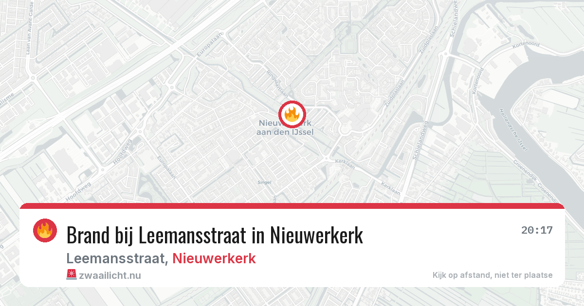 Brand bij Leemansstraat in Nieuwerkerk — 19 mrt 2026