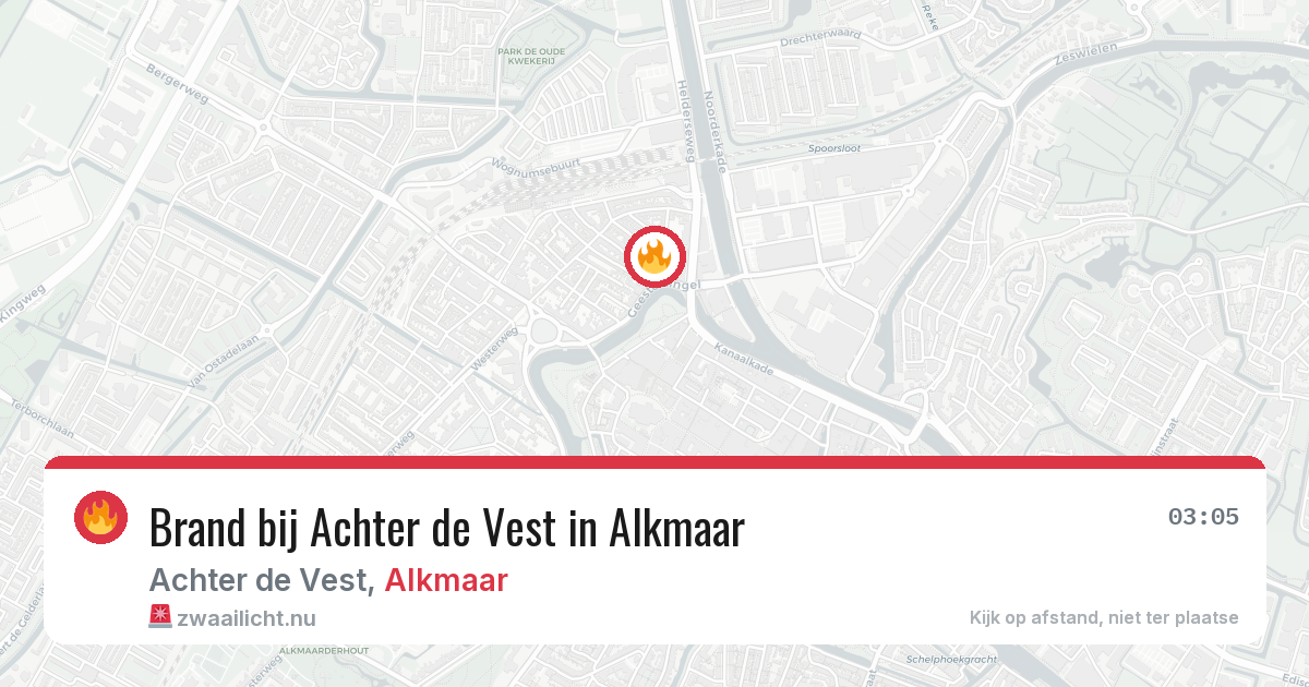 Brand bij Achter de Vest in Alkmaar — 25 jul 2026