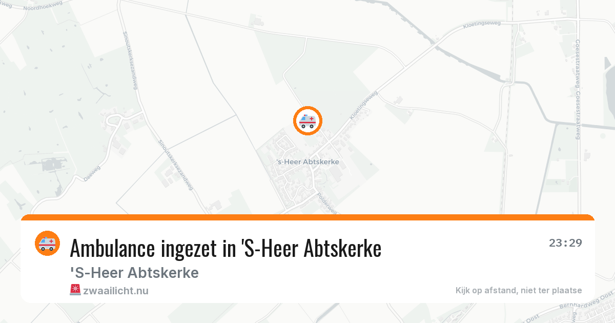 Ambulance ingezet in 'S-Heer Abtskerke — 26 jul 2026