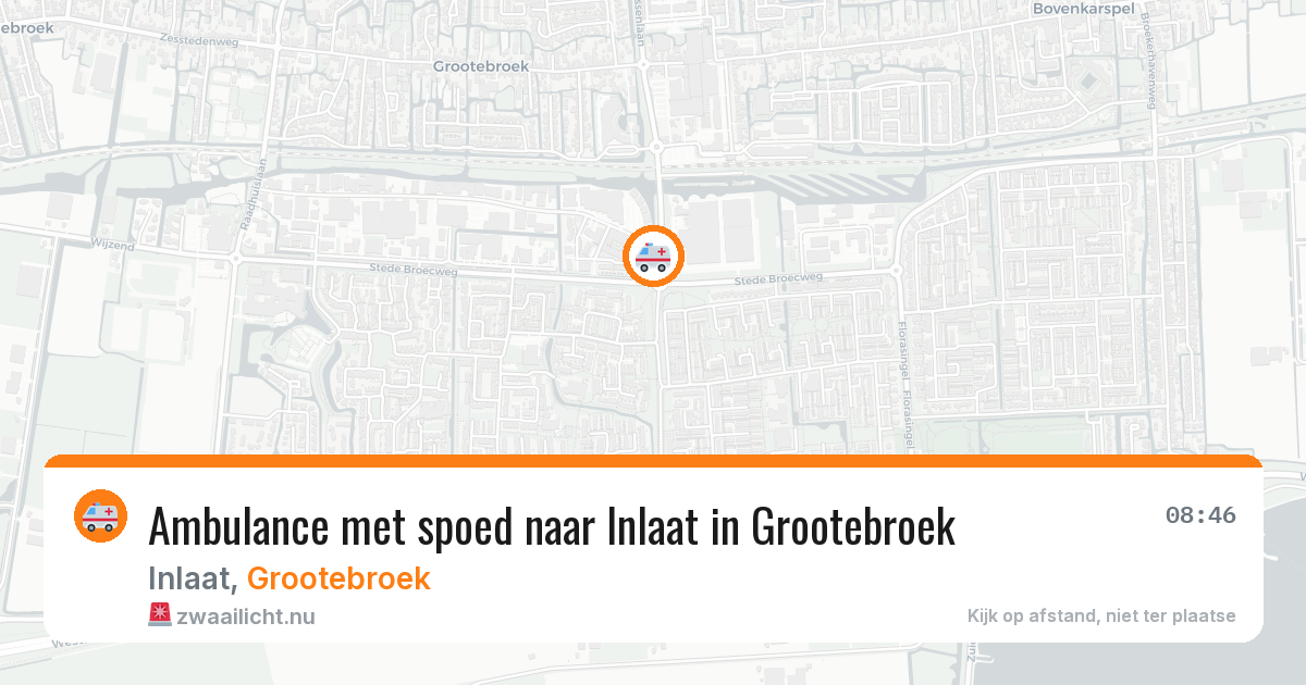 Ambulance met spoed naar Inlaat in Grootebroek — 8 jul 2026