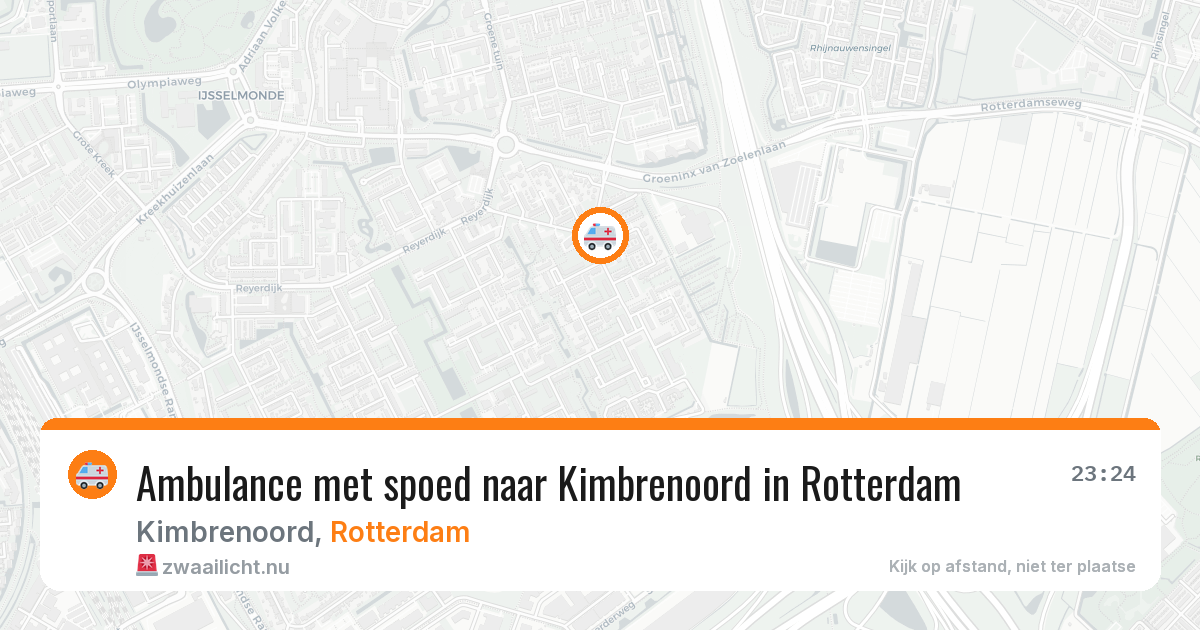 Ambulance met spoed naar Kimbrenoord in Rotterdam — 8 mei 2026