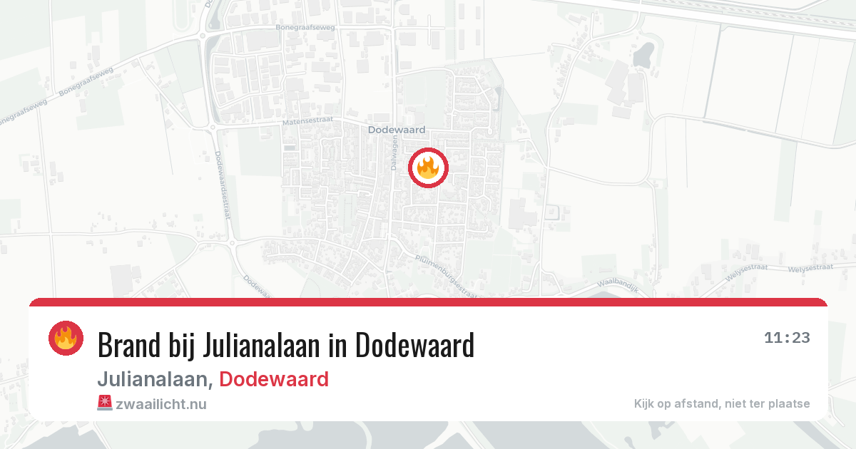 Brand bij Julianalaan in Dodewaard — 22 mei 2026