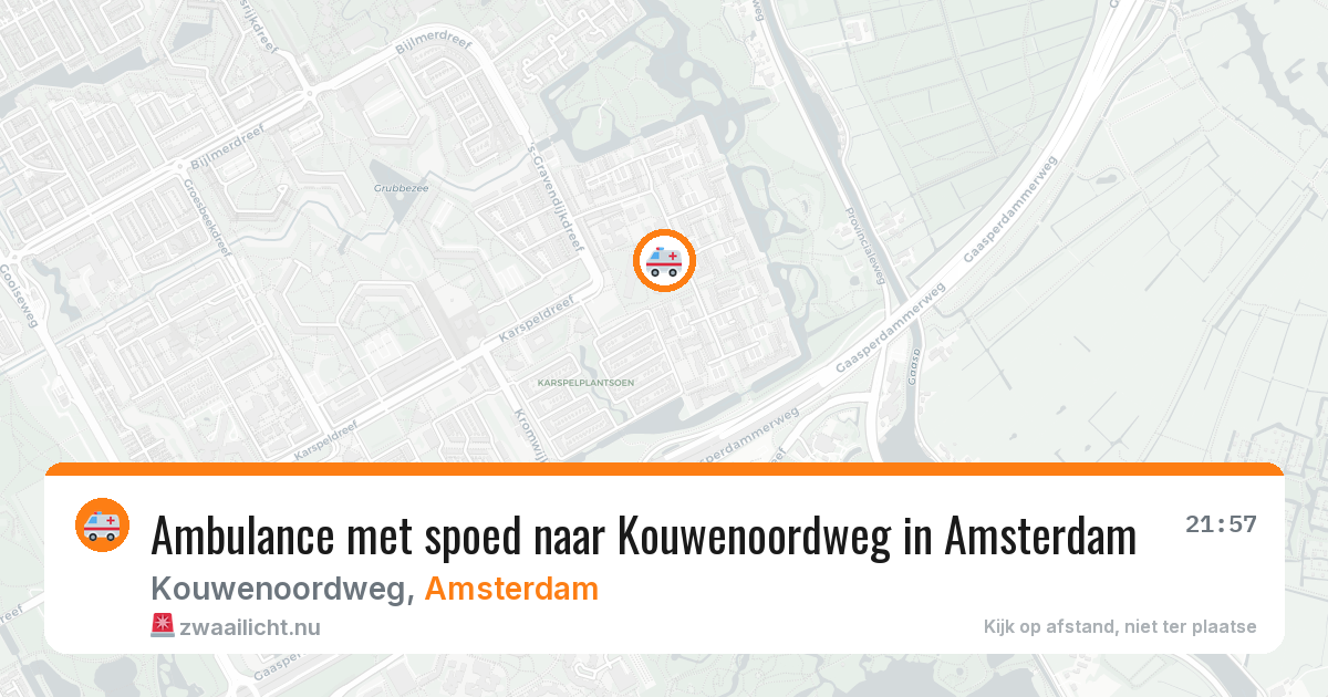 Ambulance met spoed naar Kouwenoordweg in Amsterdam — 6 mei 2026
