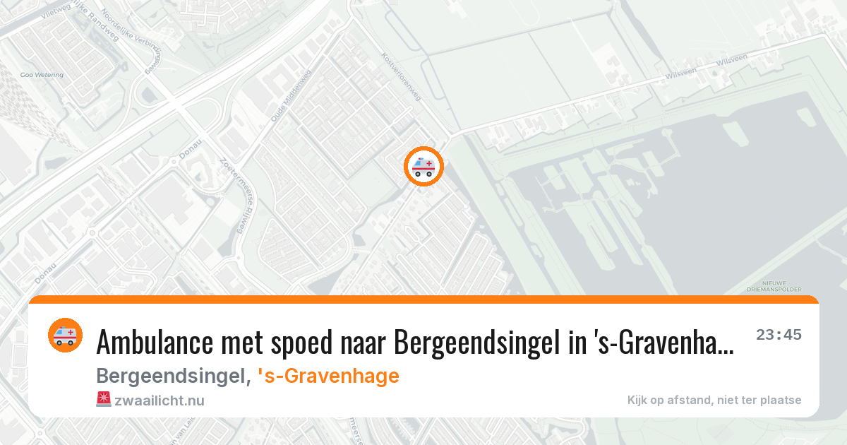Ambulance met spoed naar Bergeendsingel in 's-Gravenhage — 26 jul 2026