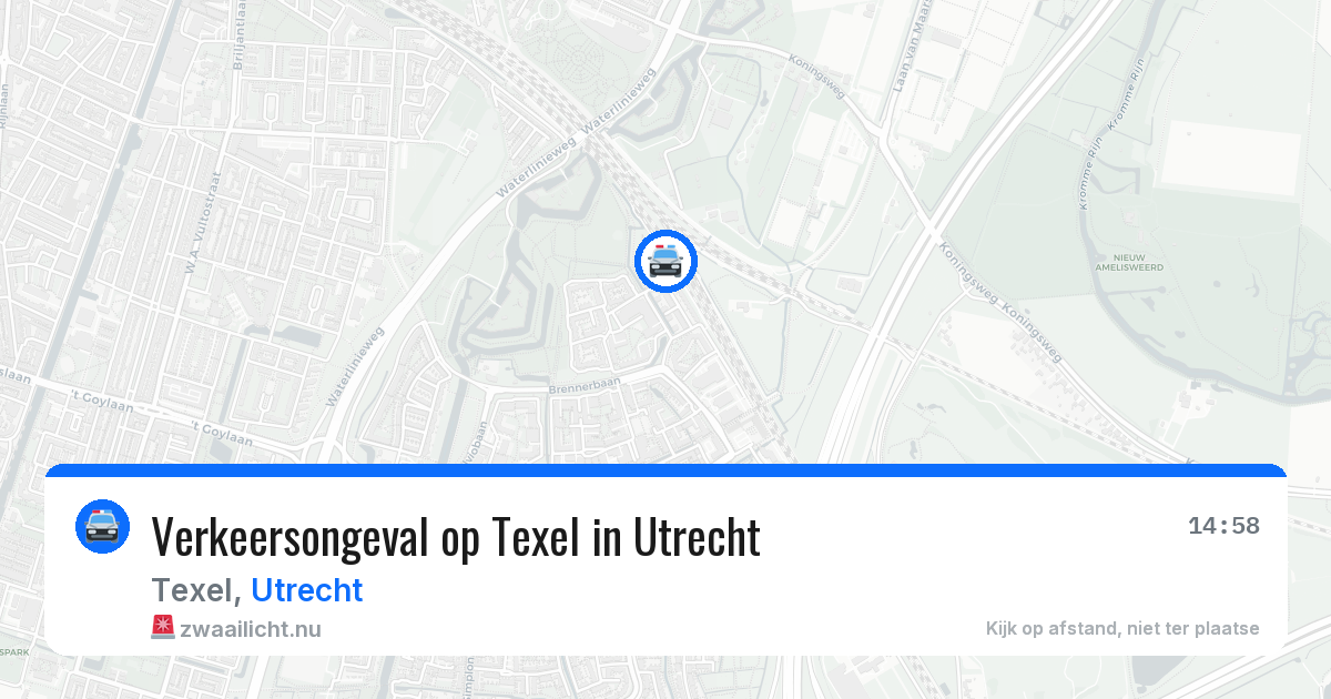 Verkeersongeval op Texel in Utrecht — 17 mrt 2026
