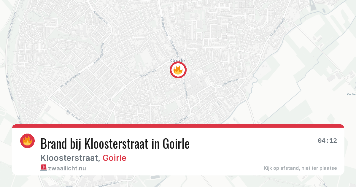 Brand bij Kloosterstraat in Goirle — 9 mrt 2026