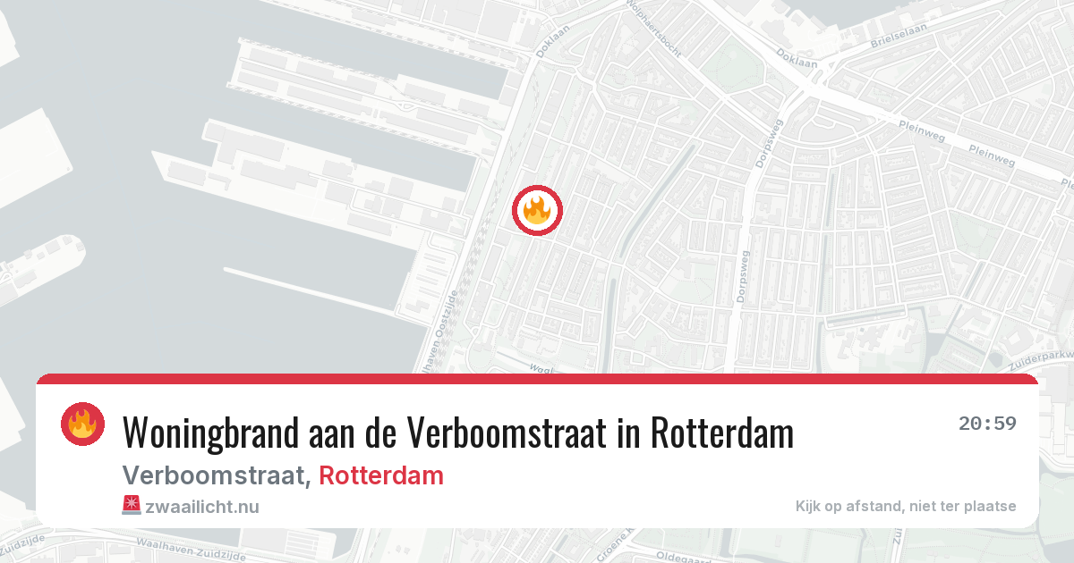 Woningbrand aan de Verboomstraat in Rotterdam — 19 jul 2026