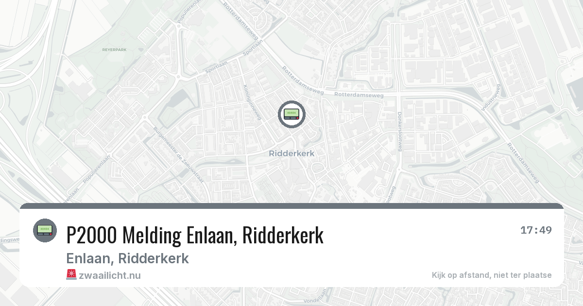 P2000 Melding Enlaan, Ridderkerk — 26 mei 2026
