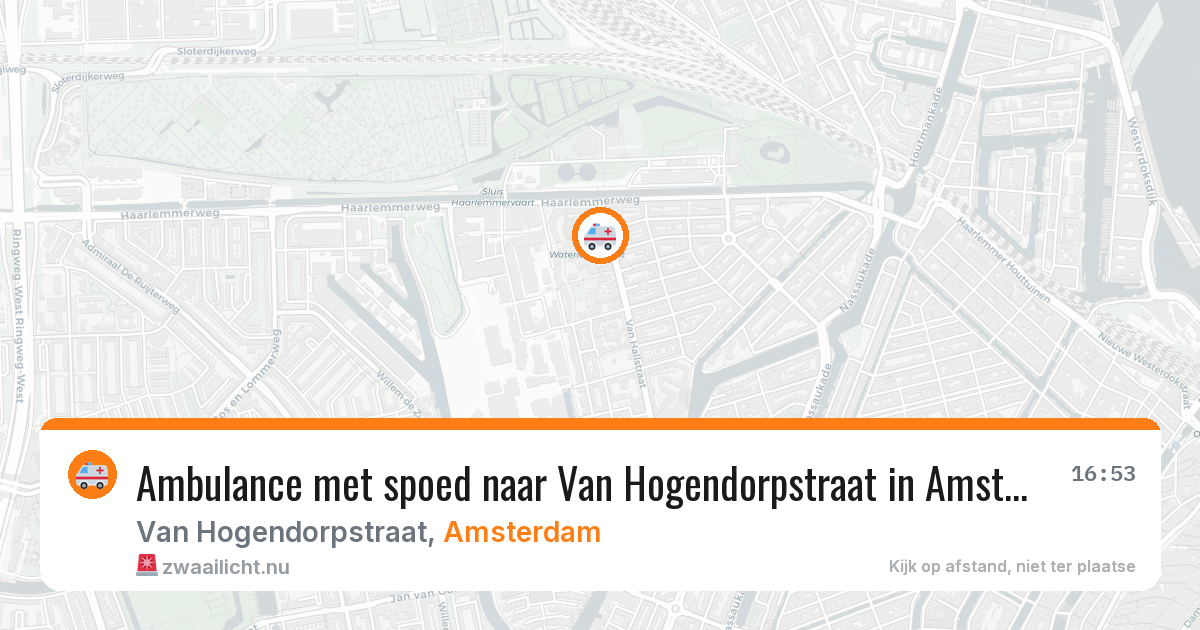 Ambulance met spoed naar Van Hogendorpstraat in Amsterdam — 28 mrt 2026