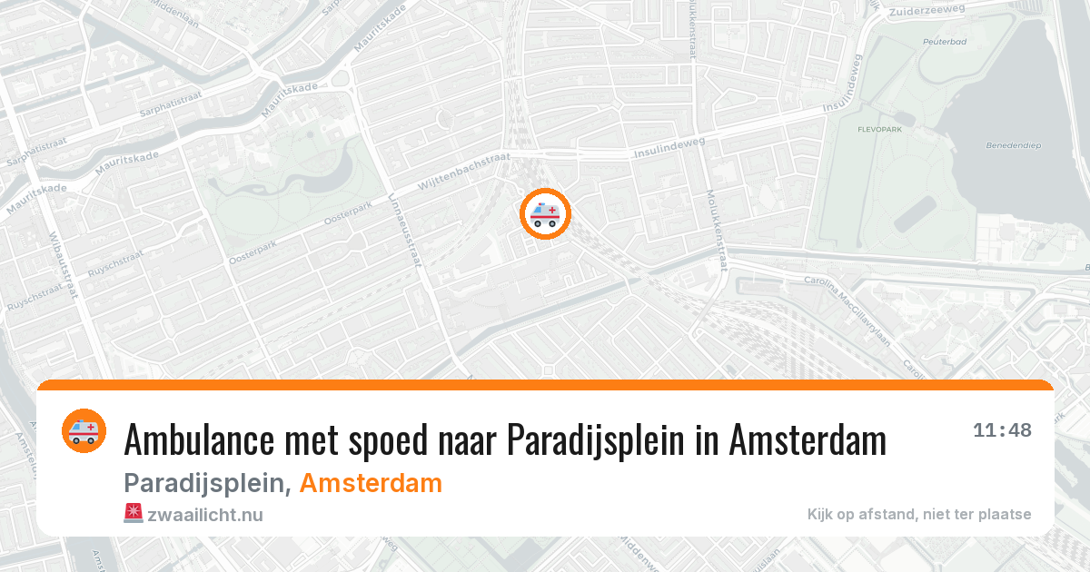 Ambulance met spoed naar Paradijsplein in Amsterdam — 23 jul 2026