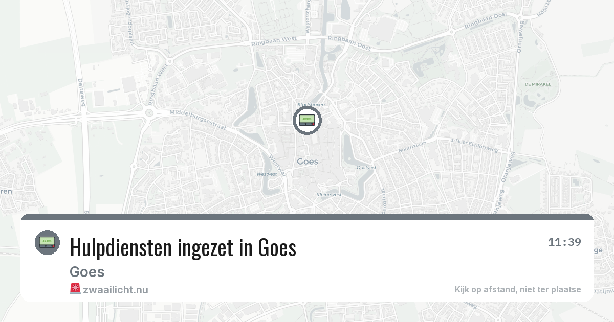 Hulpdiensten ingezet in Goes — 8 apr 2026 | 🚨 Zwaailicht.nu