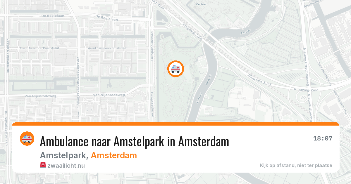 Ambulance naar Amstelpark in Amsterdam — 8 mei 2026