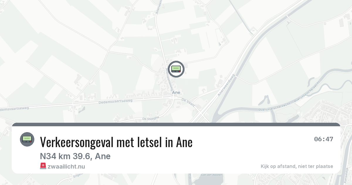 Verkeersongeval met letsel in Ane — 30 mrt 2026