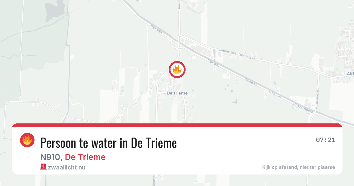 Persoon te water in De Trieme — 8 jul 2026
