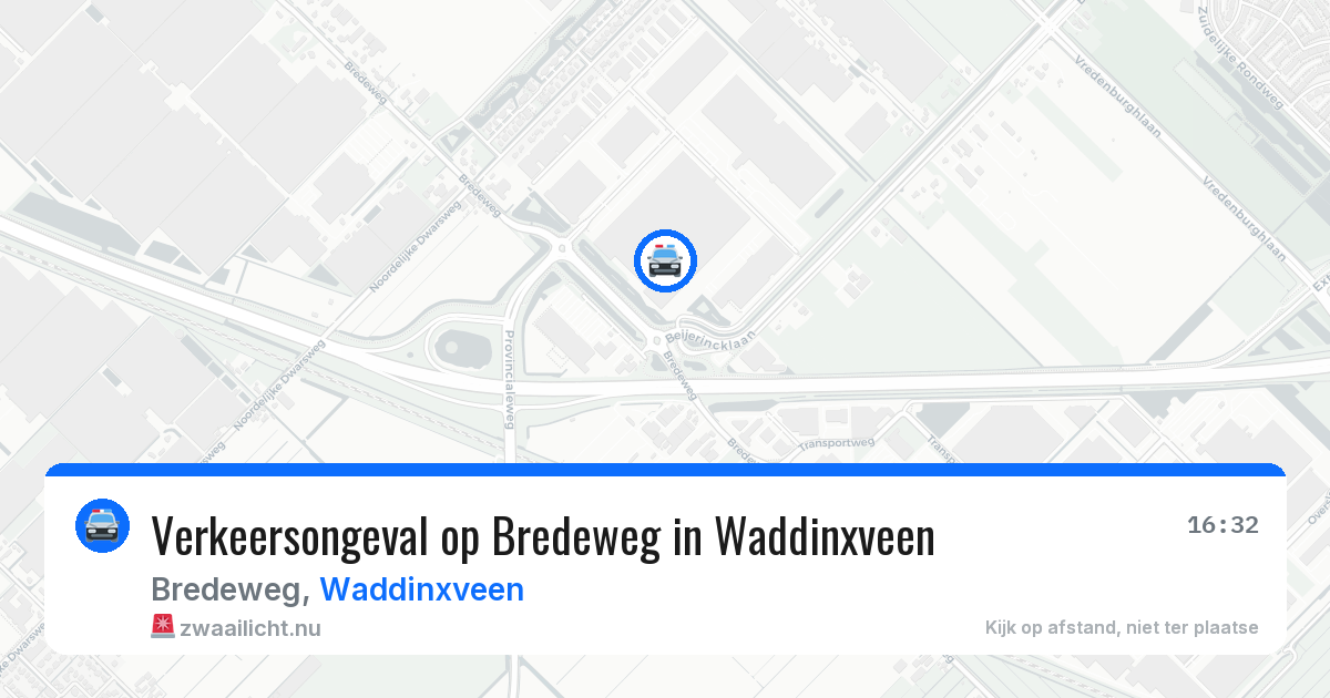Verkeersongeval op Bredeweg in Waddinxveen — 20 jul 2026