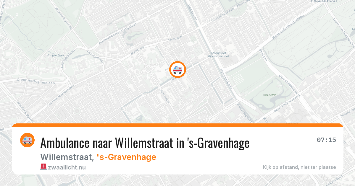 Ambulance naar Willemstraat in 's-Gravenhage — 7 jun 2026