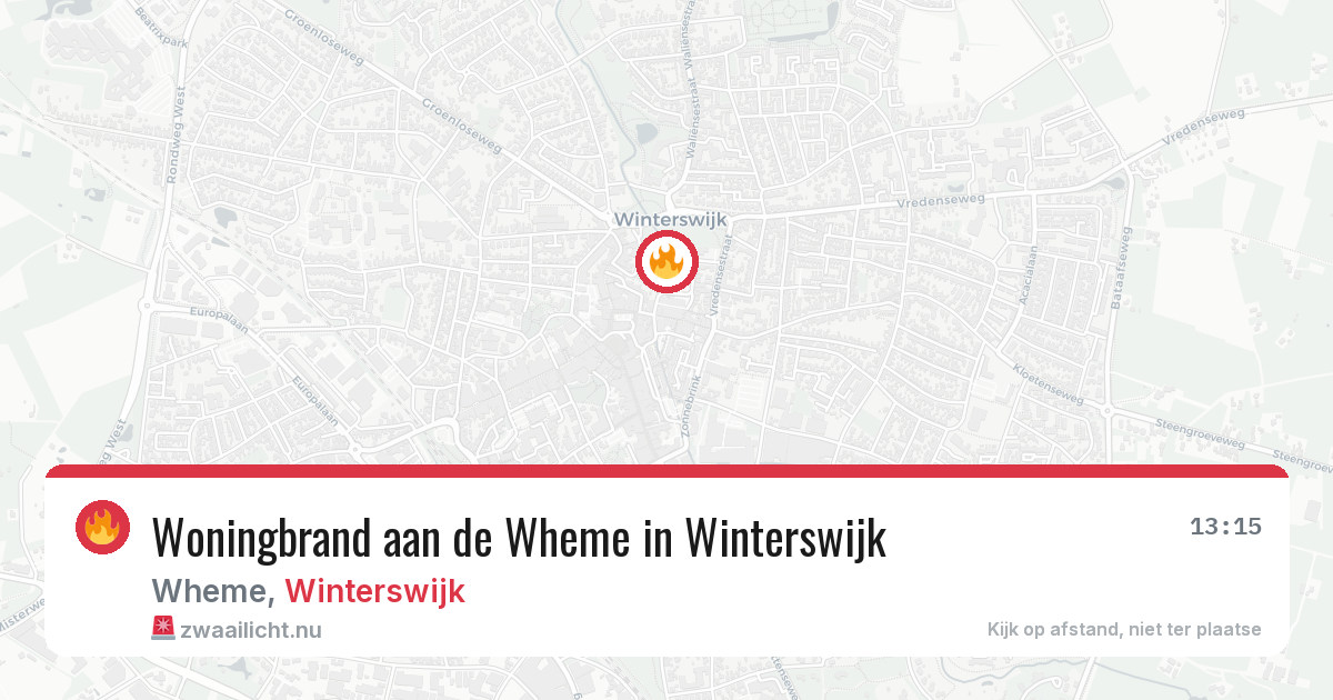 Woningbrand aan de Wheme in Winterswijk — 27 jun 2026