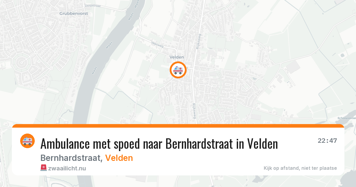 Ambulance met spoed naar Bernhardstraat in Velden — 19 jul 2026