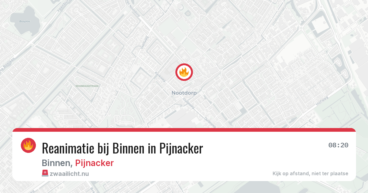 Reanimatie bij Binnen in Pijnacker — 10 mei 2026