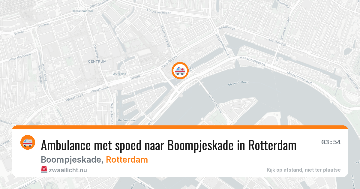Ambulance met spoed naar Boompjeskade in Rotterdam — 19 jul 2026