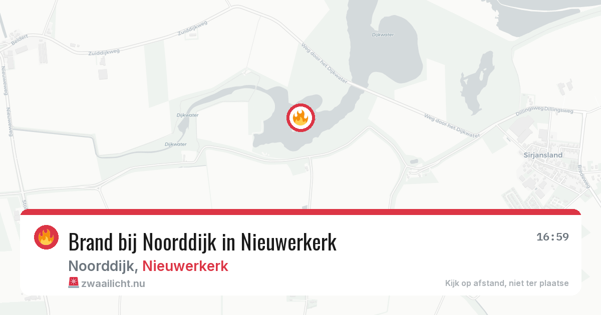 Brand bij Noorddijk in Nieuwerkerk — 18 jul 2026