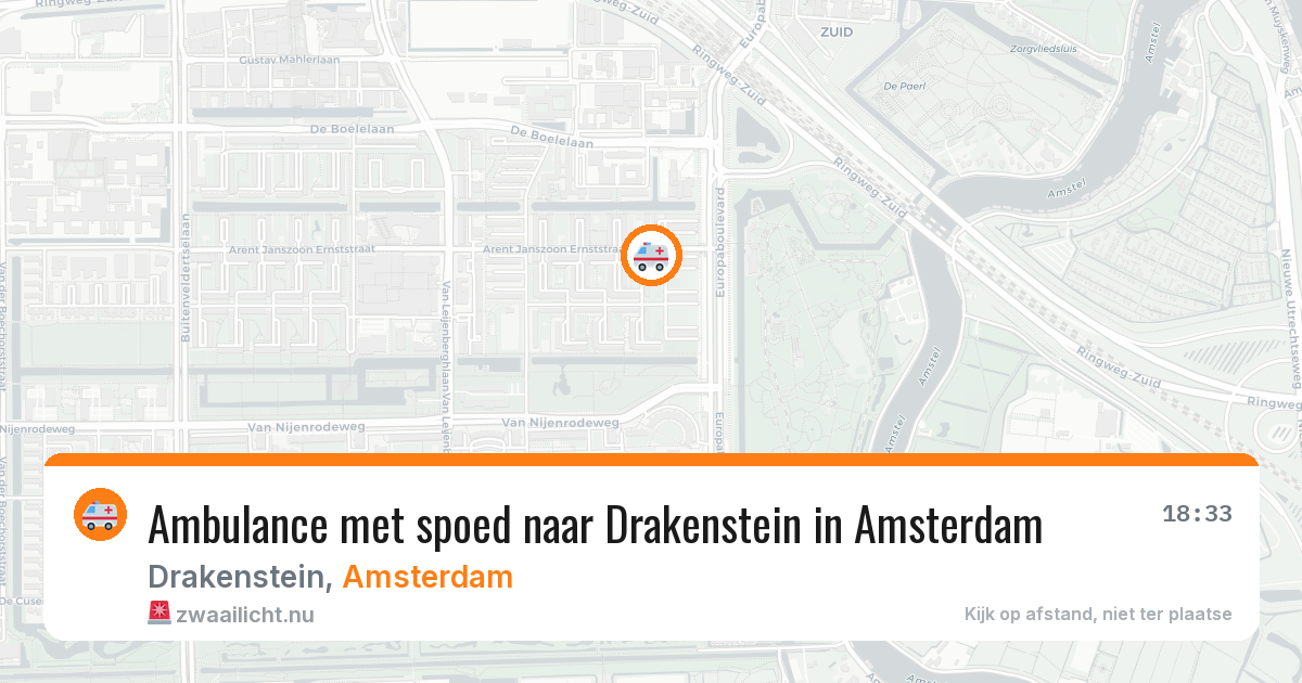 Ambulance met spoed naar Drakenstein in Amsterdam — 23 jul 2026