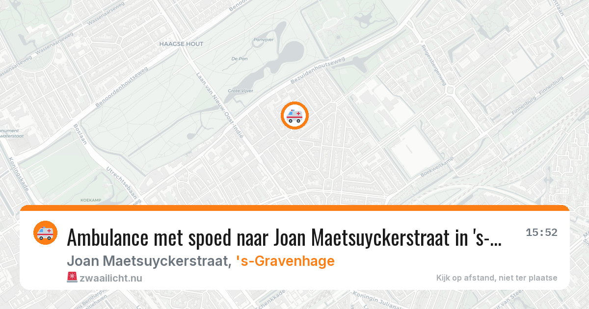 Ambulance met spoed naar Joan Maetsuyckerstraat in 's-Gravenhage — 17 mei 2026