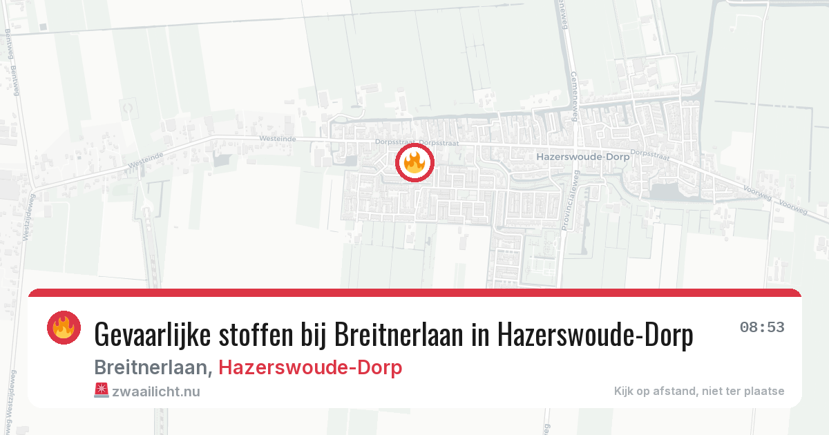 Gevaarlijke stoffen bij Breitnerlaan in Hazerswoude-Dorp — 2 apr 2026