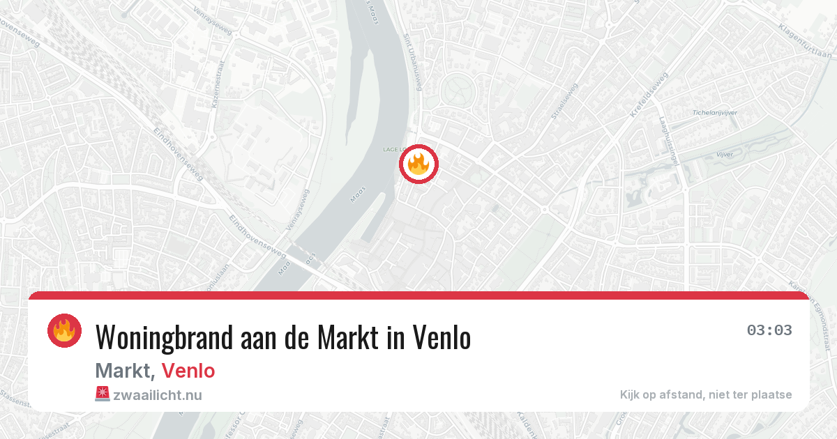 Woningbrand aan de Markt in Venlo — 25 mei 2026