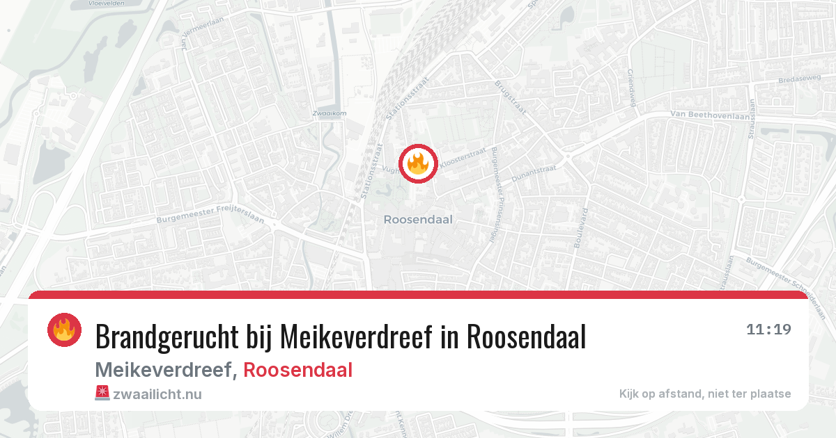 Brandgerucht bij Meikeverdreef in Roosendaal — 20 jul 2026