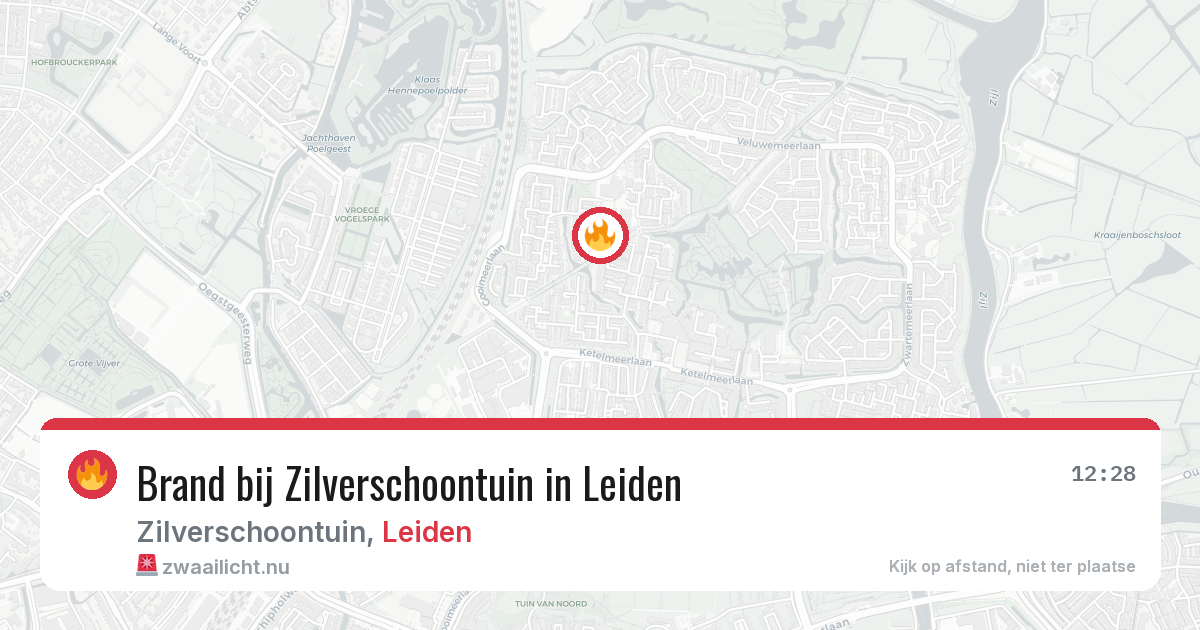 Brand bij Zilverschoontuin in Leiden — 21 mrt 2026