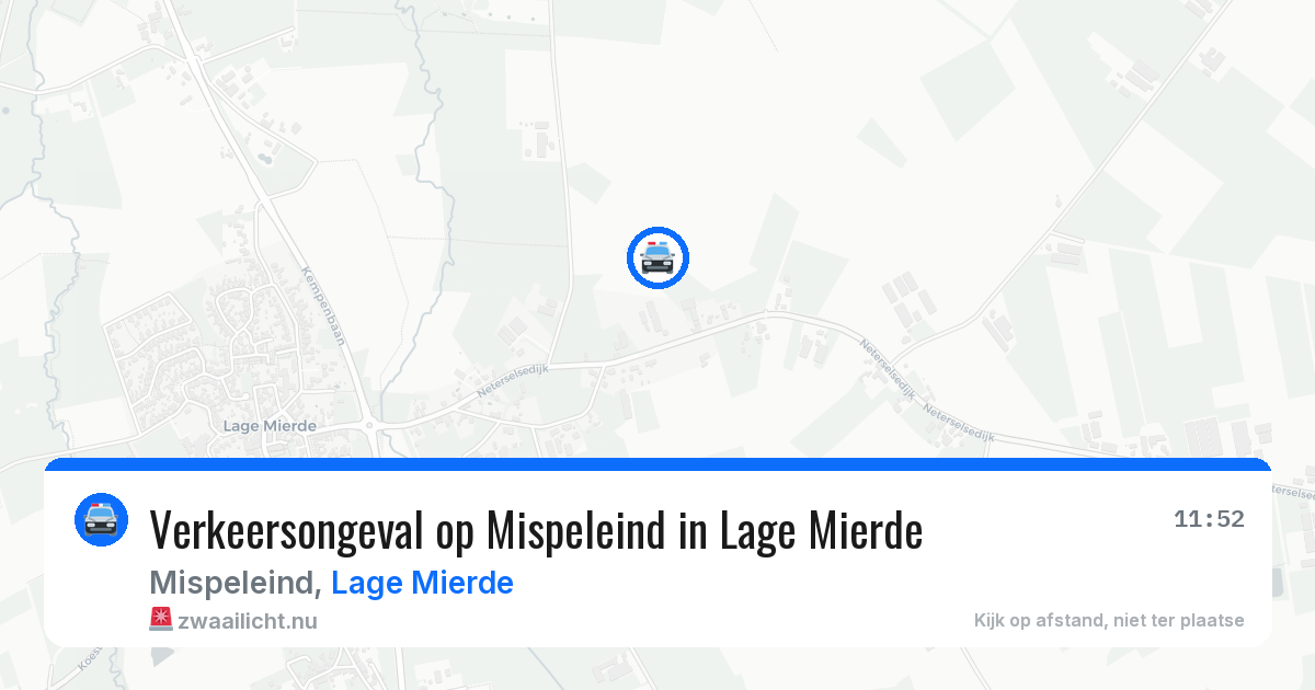 Verkeersongeval op Mispeleind in Lage Mierde — 18 apr 2026