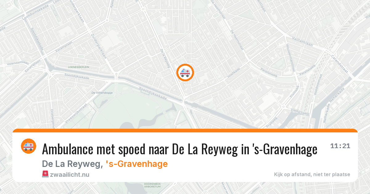 Ambulance met spoed naar De La Reyweg in 's-Gravenhage — 22 mei 2026