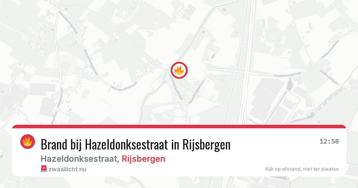 Brand bij Hazeldonksestraat in Rijsbergen — 22 apr 2026
