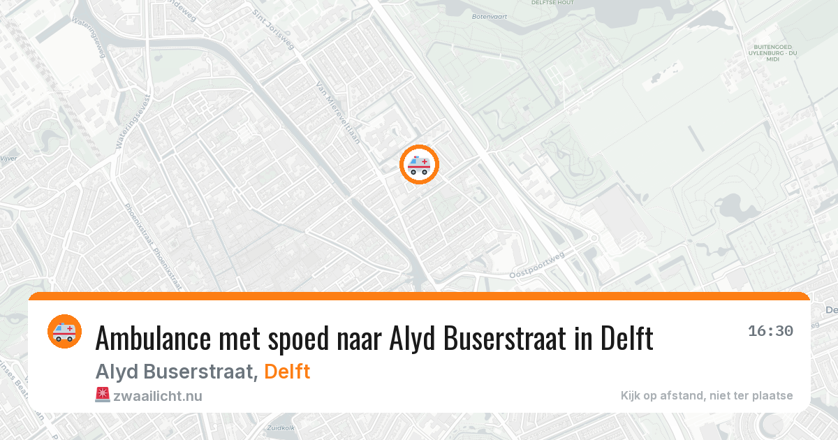Ambulance met spoed naar Alyd Buserstraat in Delft — 21 mrt 2026