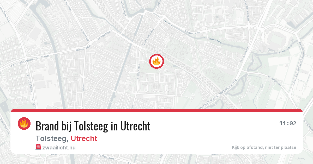 Brand bij Tolsteeg in Utrecht — 20 feb 2026