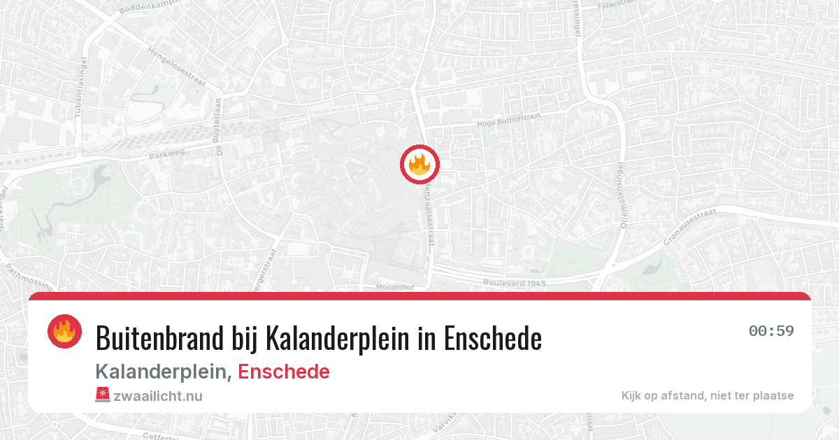 Buitenbrand bij Kalanderplein in Enschede — 29 mei 2026