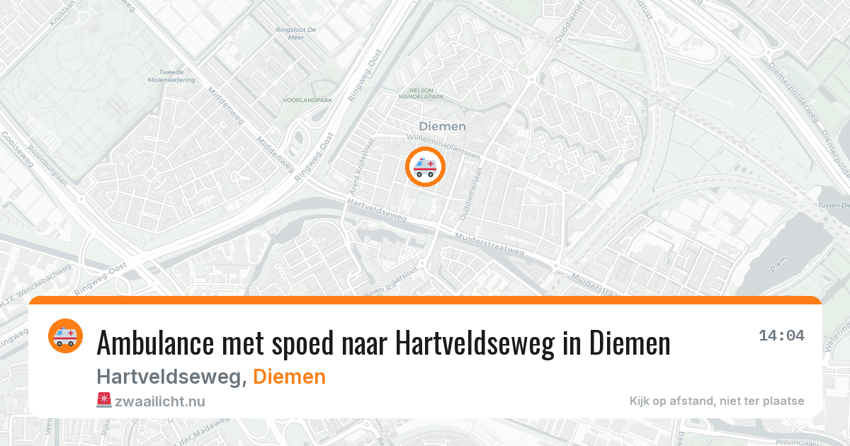 Ambulance met spoed naar Hartveldseweg in Diemen — 13 jul 2026