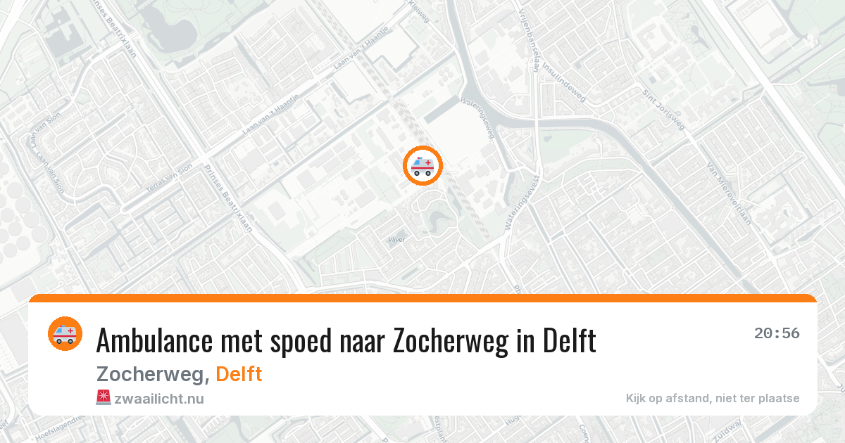 Ambulance met spoed naar Zocherweg in Delft — 10 mei 2026