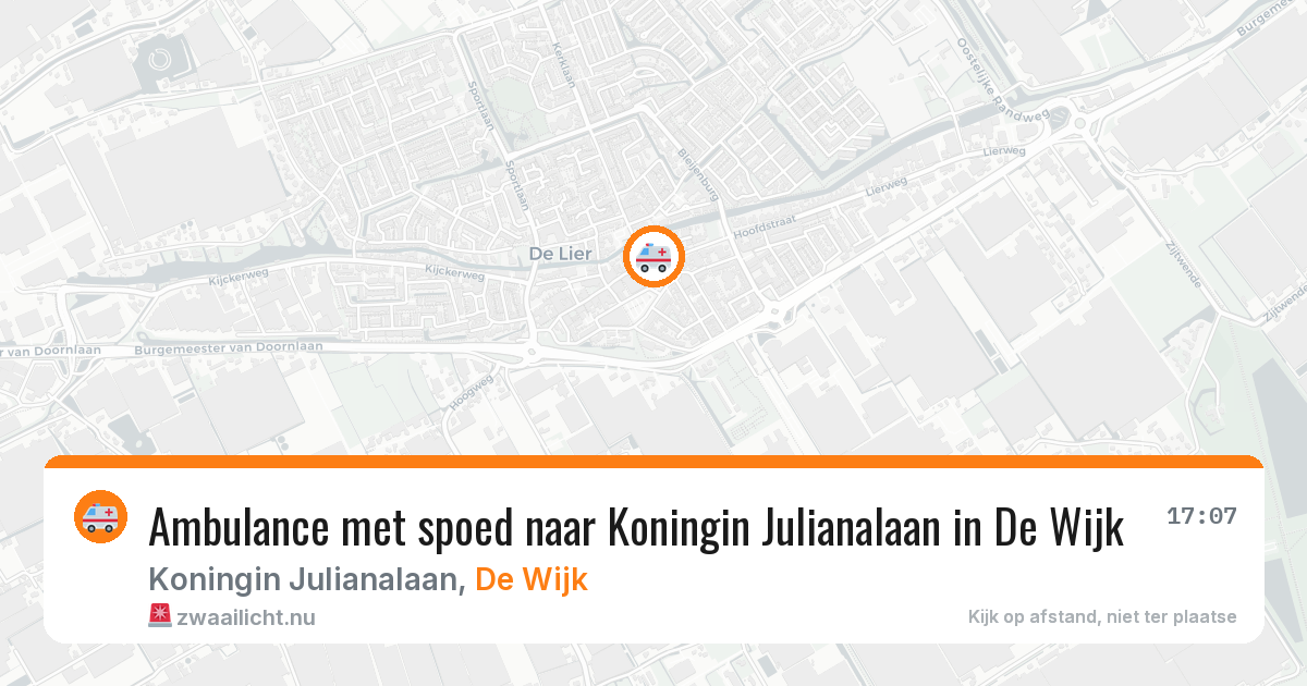 Ambulance met spoed naar Koningin Julianalaan in De Wijk — 6 mei 2026