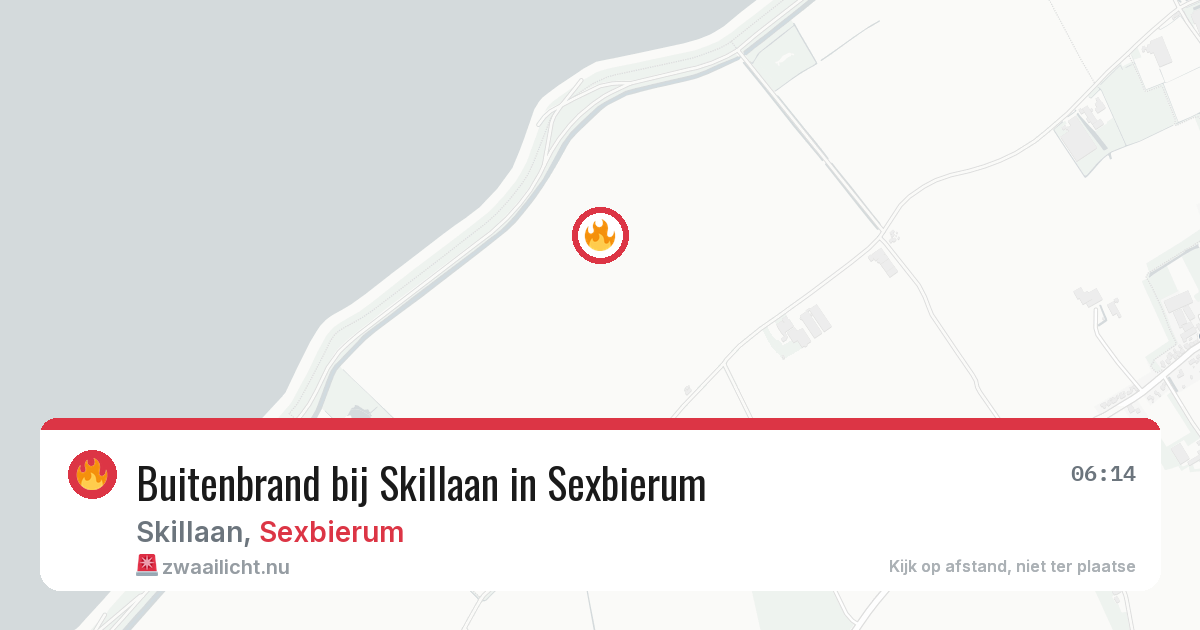 Buitenbrand bij Skillaan in Sexbierum — 12 jul 2026