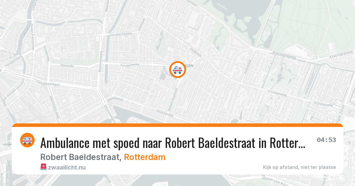 Ambulance met spoed naar Robert Baeldestraat in Rotterdam — 13 jul 2026