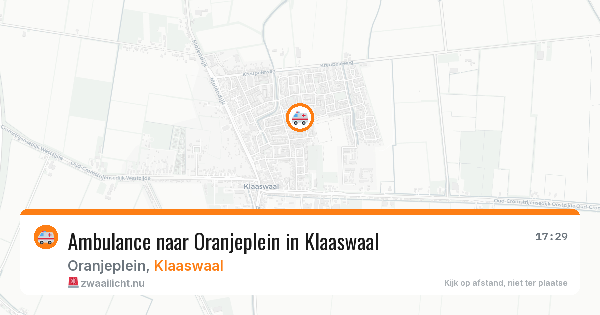 Ambulance naar Oranjeplein in Klaaswaal — 21 jul 2026