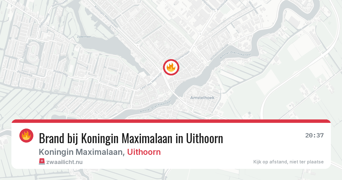 Brand bij Koningin Maximalaan in Uithoorn — 29 mei 2026