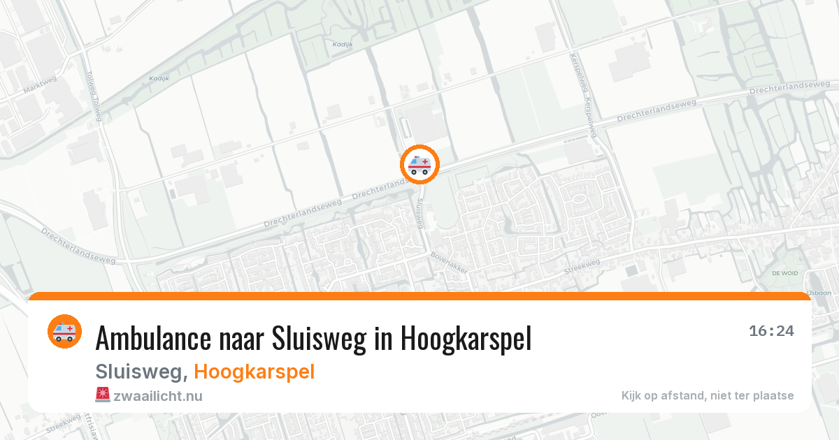 Ambulance naar Sluisweg in Hoogkarspel — 22 mrt 2026